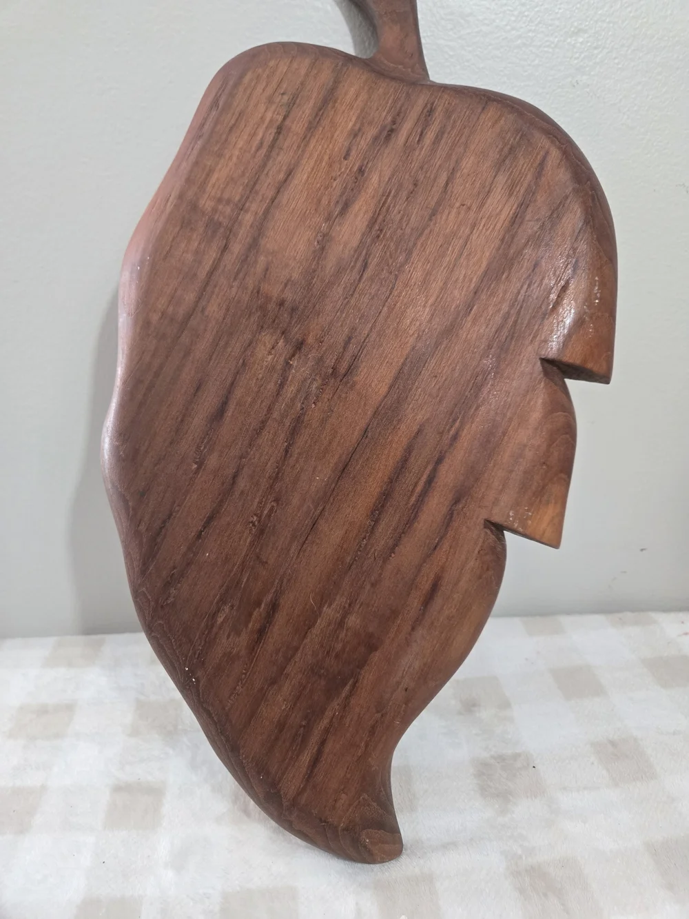 Leaf-Shaped Wood Serving Tray, 3 Compartments, Dark Brown, 18 in